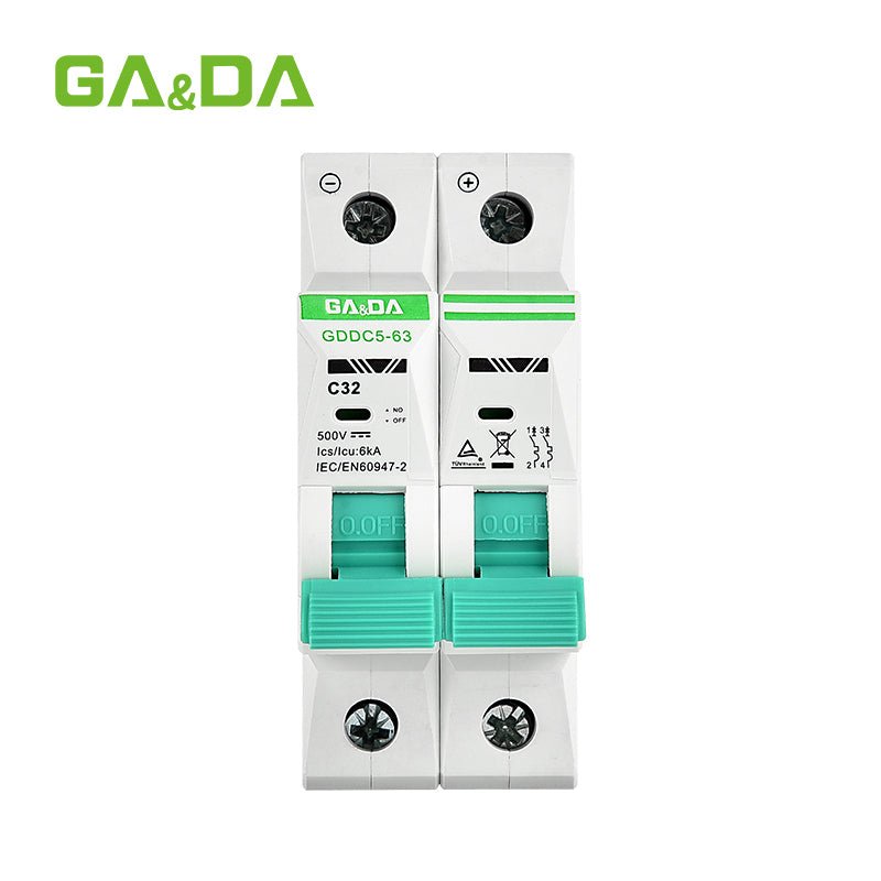 GA&DA GDDC5-63 DC 500V 2P Miniature Circuit Breaker (MCB) – Reliable DC Protection for Solar and Industrial Systems