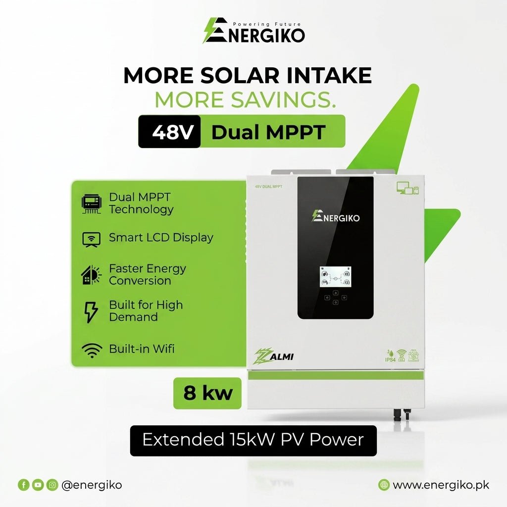 Energiko 8kW Zalmi Series Dual PV15000 IP54 Inverter | Dual MPPT | BMS Port | CAN - Image 2