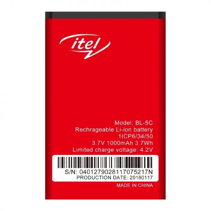 itel BL-5C Rechargeable Battery 1000mAh | Long-Lasting Li-ion Polymer Power