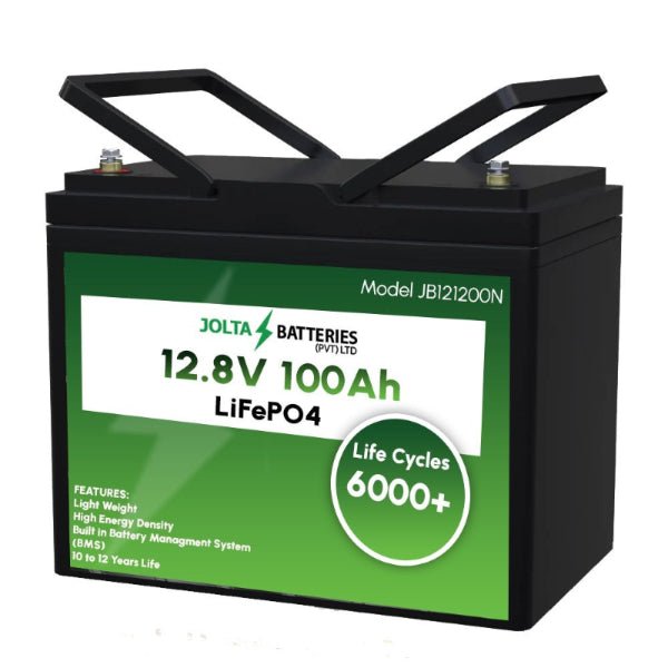 Jolta JB121200N 12.8V 100Ah (1.28kWh) LiFePO4 Lithium Battery – 6000+ Cycles