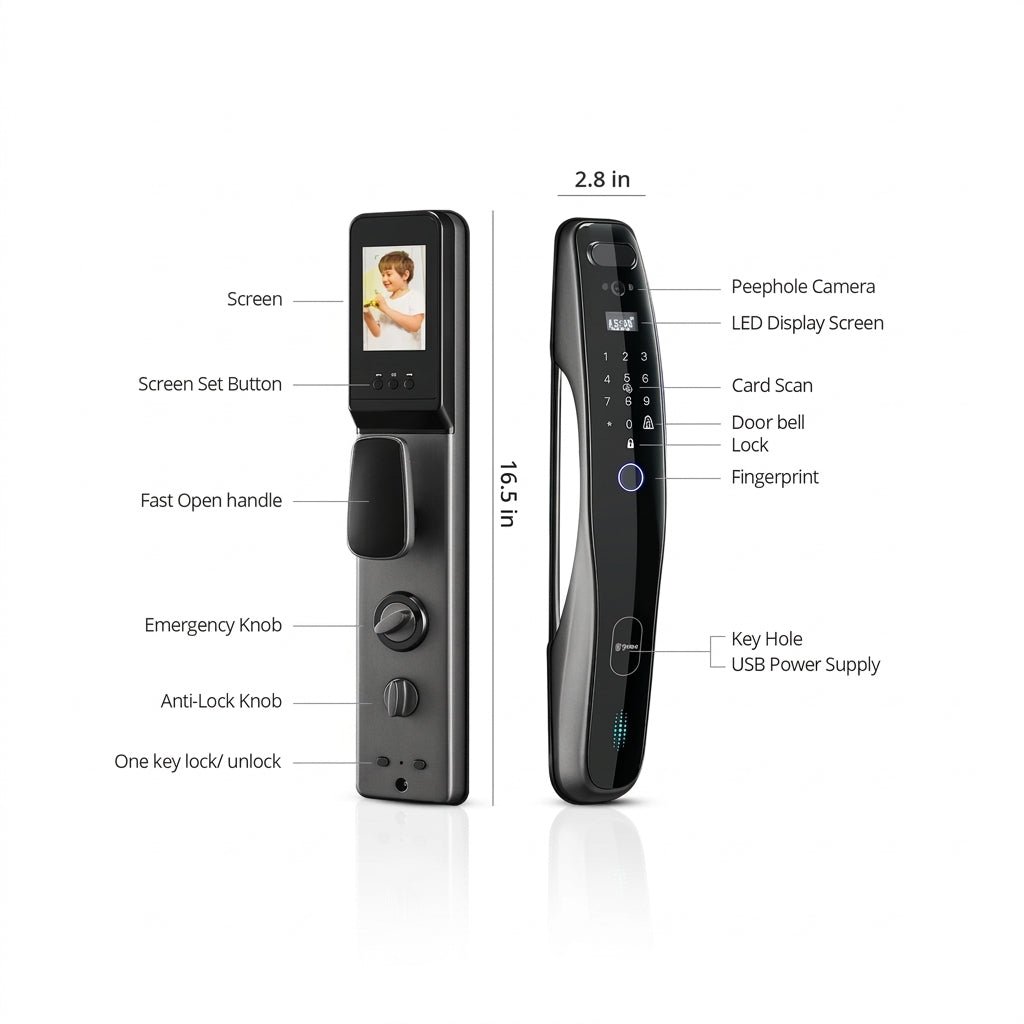 AI Face Recognition Smart Door Lock with Video Doorbell - Image 2