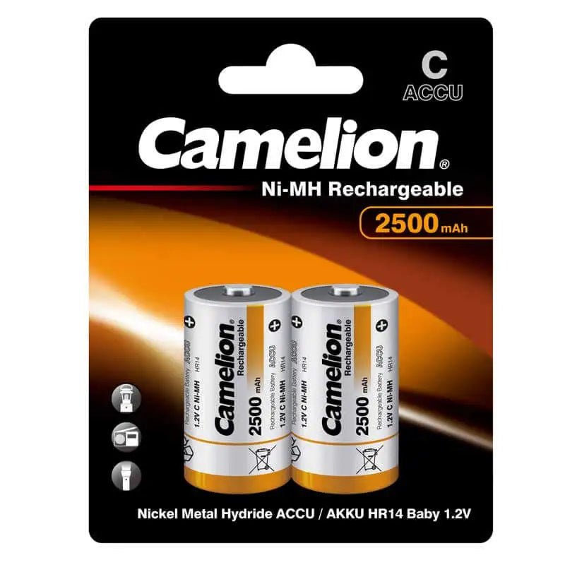 Camelion C Size Rechargeable Batteries 2500mAh (Pack of 2)