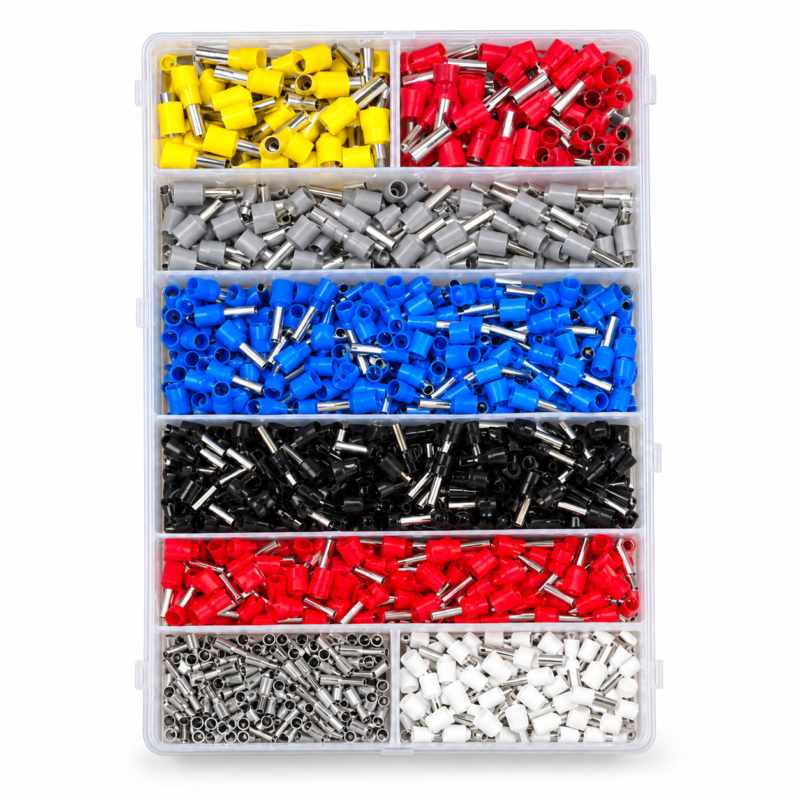 Ferrule Connectors Terminals Assortment Kit – 1200 PCS Wire Ferrule Terminal Set