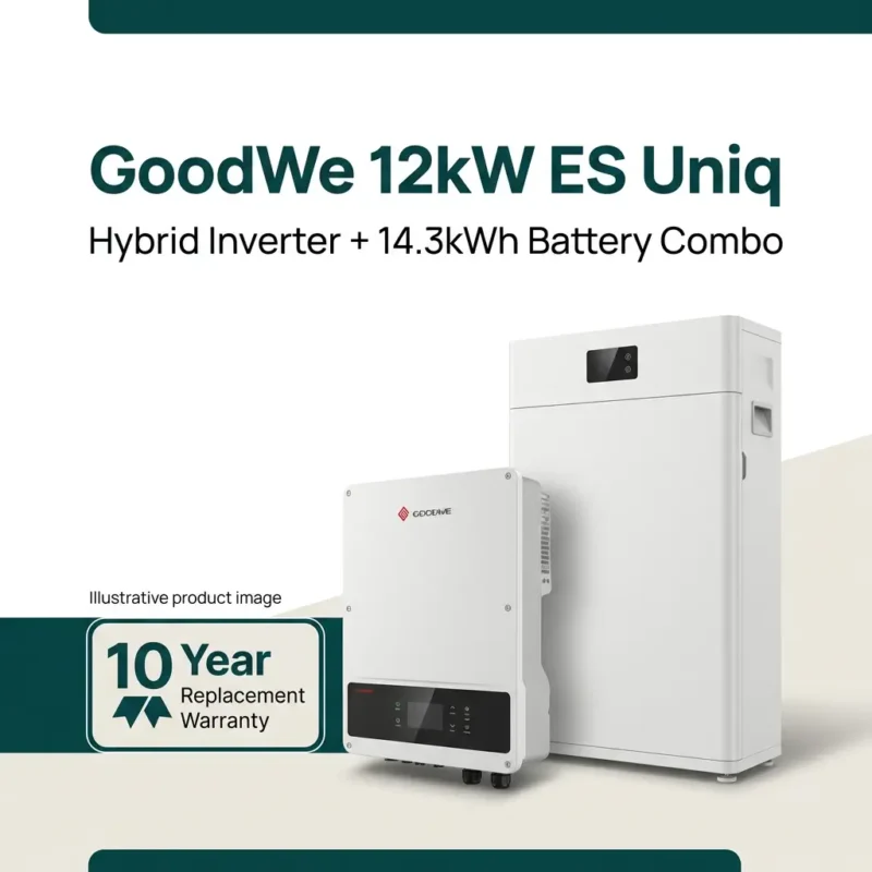 GoodWe 12kW ES Uniq Hybrid Inverter 14.3kWh Battery Combo 10 Year Replacement Warranty