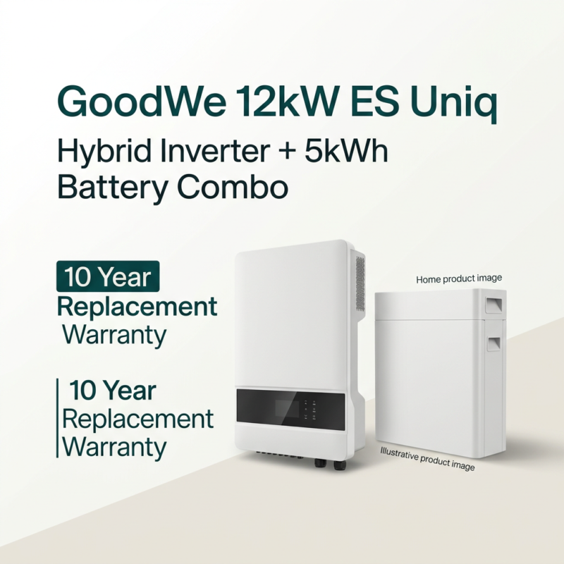 GoodWe 12kW ES Uniq Hybrid Inverter 5kWh Battery Combo 10 Year Replacement Warranty