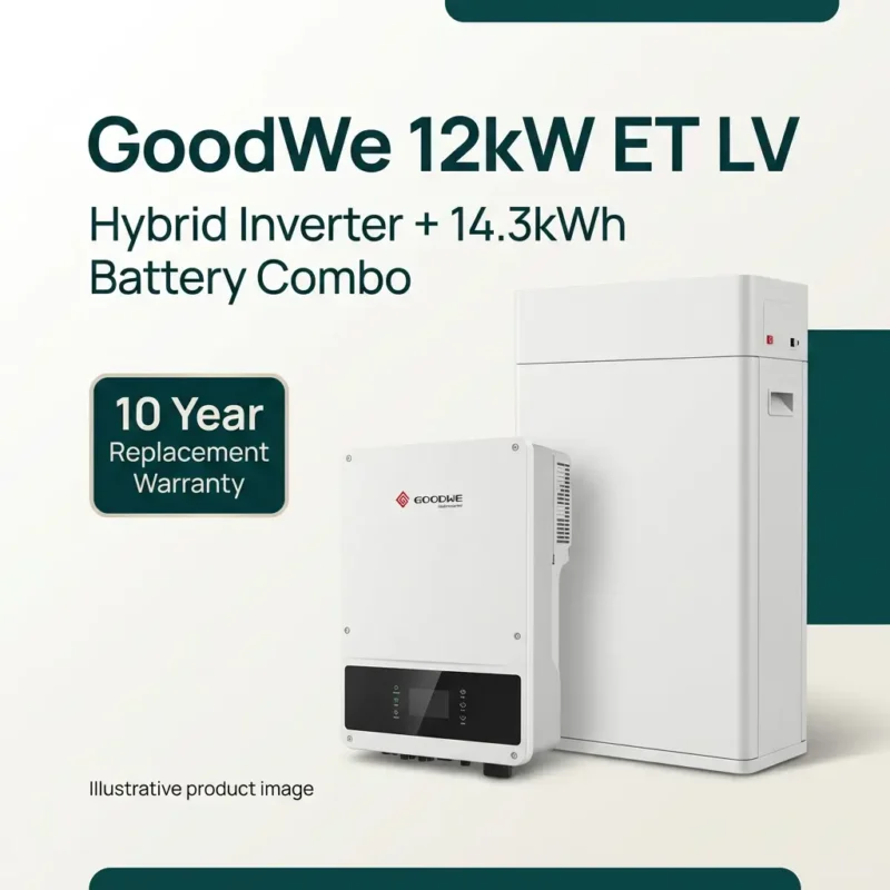 GoodWe 12kW ET LV Hybrid Inverter + 14.3kWh Battery Combo | 10 Year Replacement Warranty