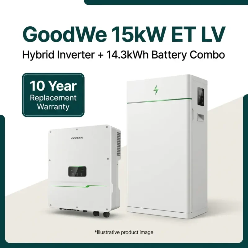 GoodWe 15kW ET LV Hybrid Inverter + 14.3kWh Battery Combo | 10 Year Replacement Warranty