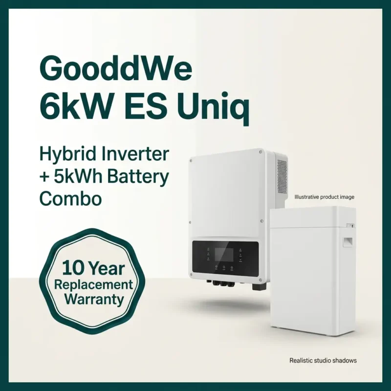 GoodWe 6kW ES Uniq Hybrid Inverter + 5kWh Battery Combo | 10 Year Replacement Warranty