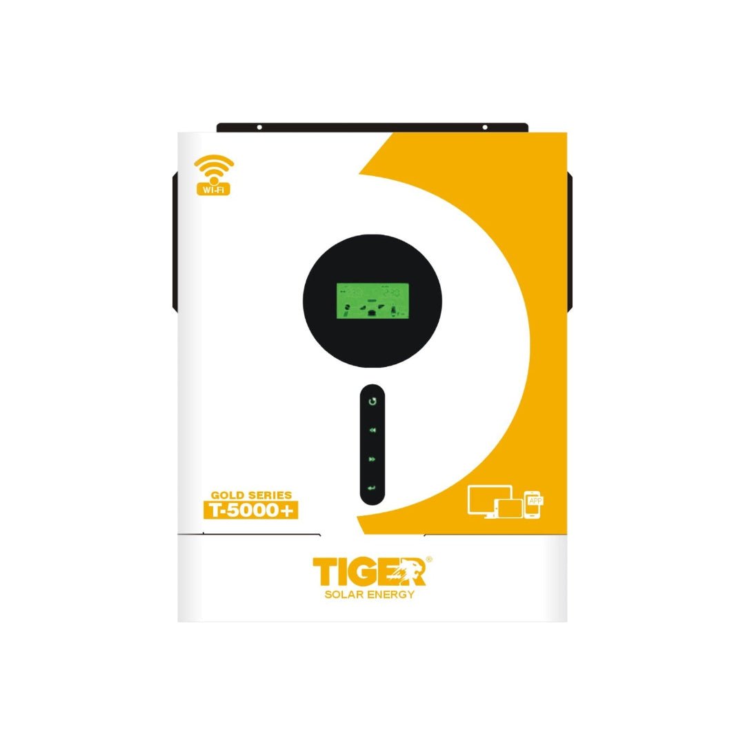 Tiger T-5000+ Gold Series 3.6kW Hybrid Solar Inverter With 5000W PV | Built-in WiFi | Dual Output | RGB Lights | Touch Display