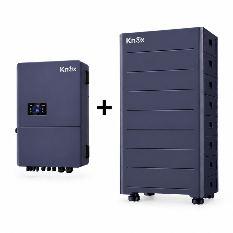 KNOX System-4 Zapher HV IP65 50kW Hybrid Solar Inverter + 60kWh Battery Pack with Accessories