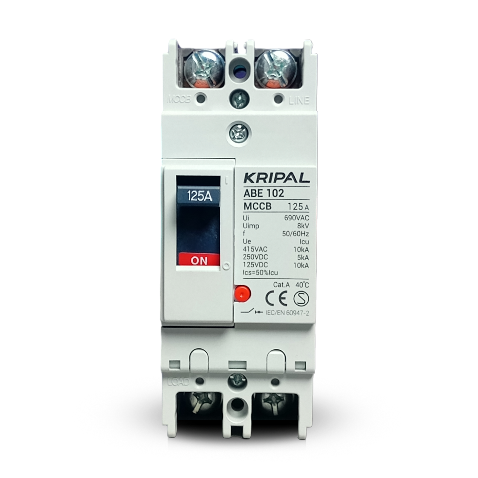 Kripal ABE-102 2-Pole 125A Moulded Case Circuit Breaker (MCCB)