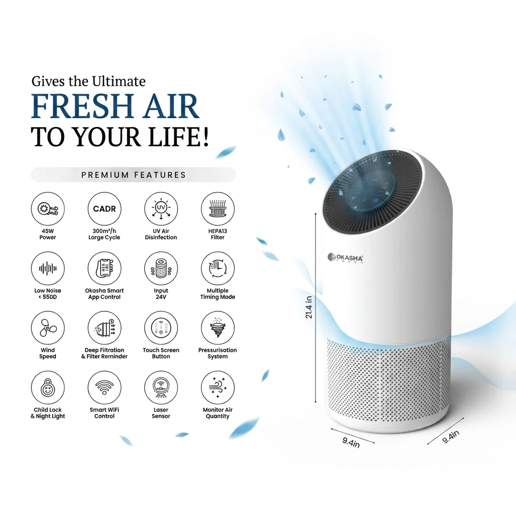 Smart Air Purifier X300 – HEPA 13, UV Sterilization & WiFi App Control - Image 2