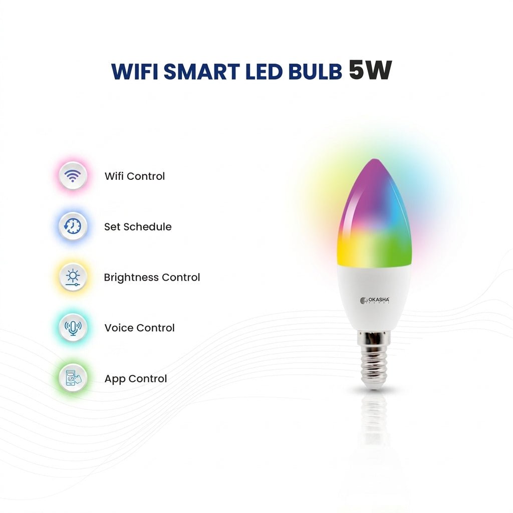 Smart Candle Lamp 5W RGB WiFi Smart Bulb E14 - Image 2