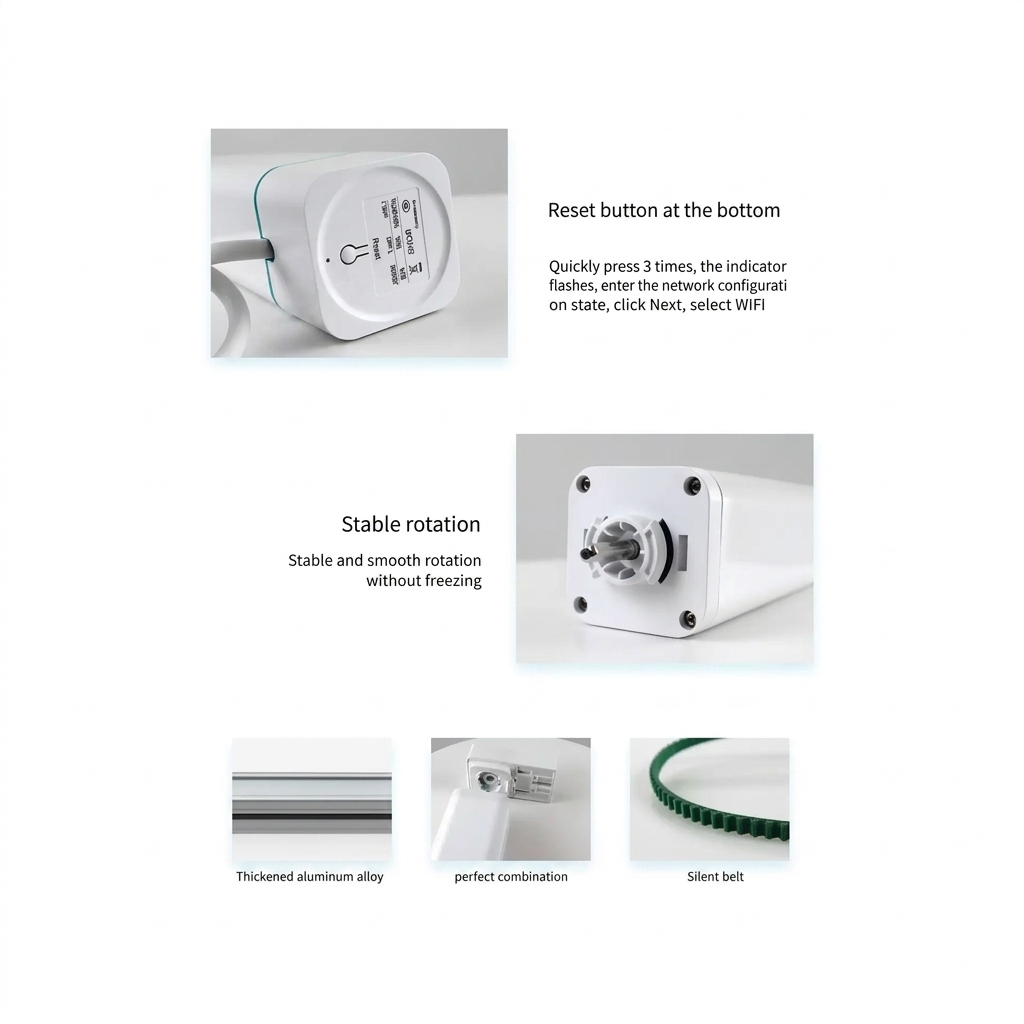 Smart Curtain System – WiFi Motorized Curtains 2.2M (Motor + Rail) - Image 2