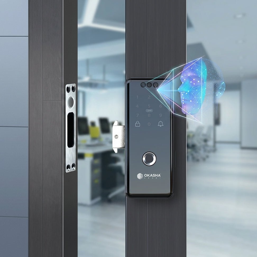 Smart Glass Door Lock with Camera – Glass to Aluminium Frame - Image 2