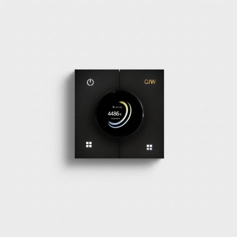 Smart Panel With Knob Black – 2 Gang Zigbee Smart Light Switch