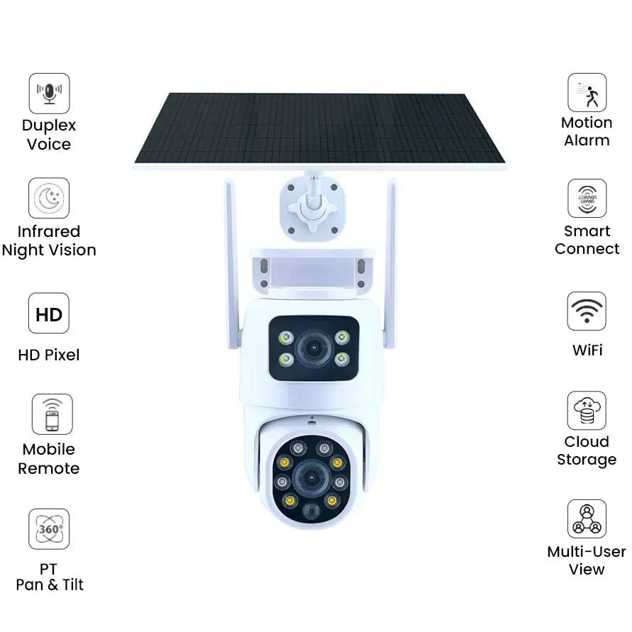 Smart Solar PTZ Security Camera 3MP HD – 360° WiFi Outdoor Surveillance - Image 2