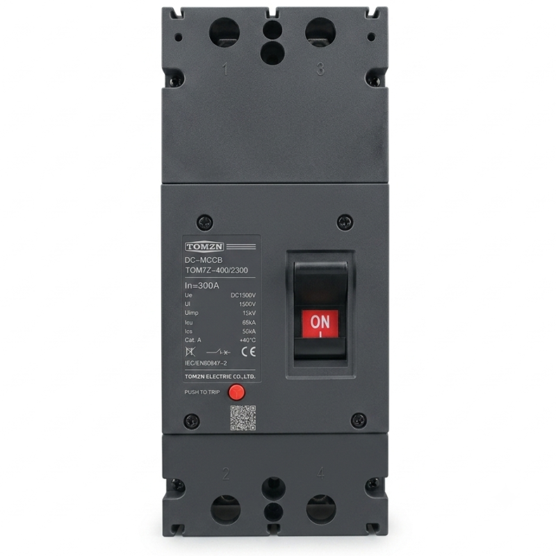 TOMZN 300A DC MCCB 2 Pole Circuit Breaker DC1500V | TOM7Z-400/2300 Molded Case Circuit Breaker