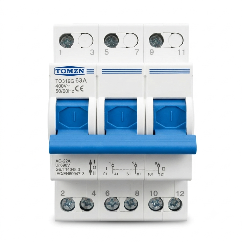 TOMZN TO319G 63A 3P Manual Transfer Switch (MTS) Breaker Type | AC 400V Changeover Switch