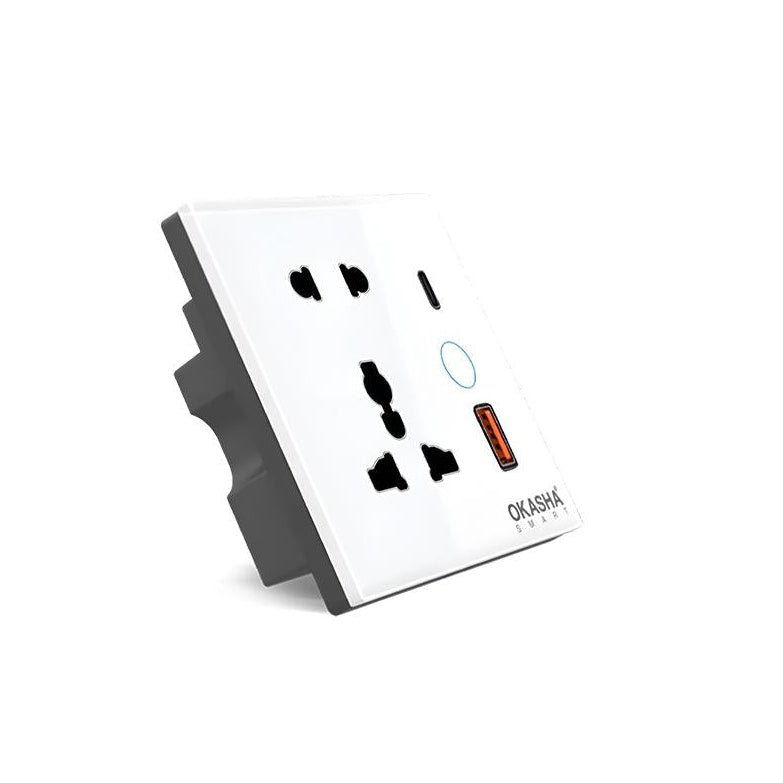 Universal Smart Socket + 1 USB + 1 Type-C | WiFi Smart Wall Socket - Image 2