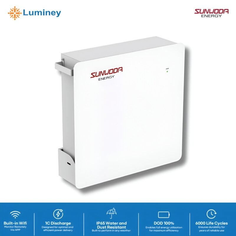 Luminey MonaWall SE5 LiFePO4 Lithium Battery 5kWh IP65 by SUNWODA