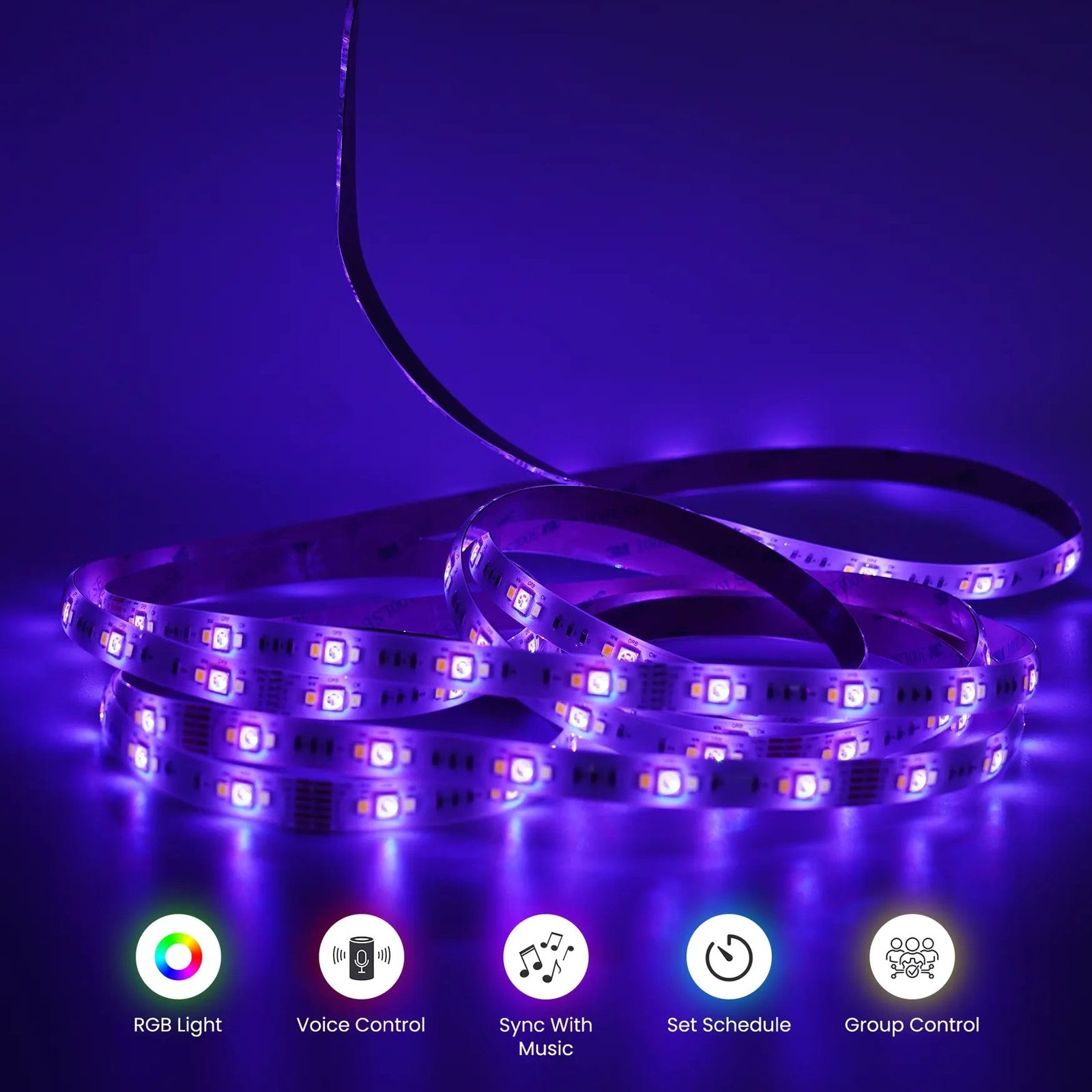 WiFi RGB LED Strip Light 24V(5M) – Smart Multicolor LED Strip - Image 2