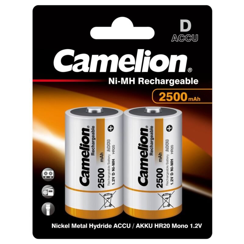 Camelion D Size Rechargeable Batteries 2500 mAh (Pack of 2)