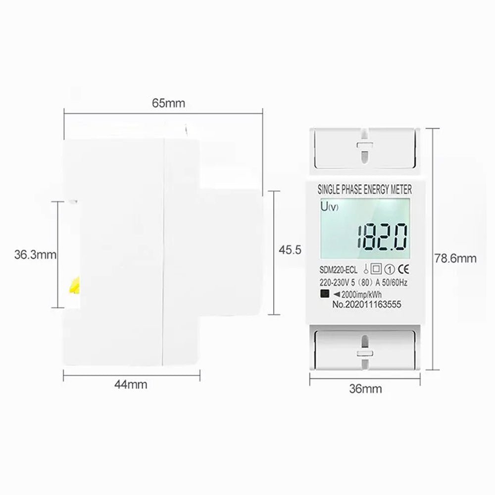 Tomzn SDM220-ECL 2P Din Rail Single Phase Digital Energy Meter - Image 3