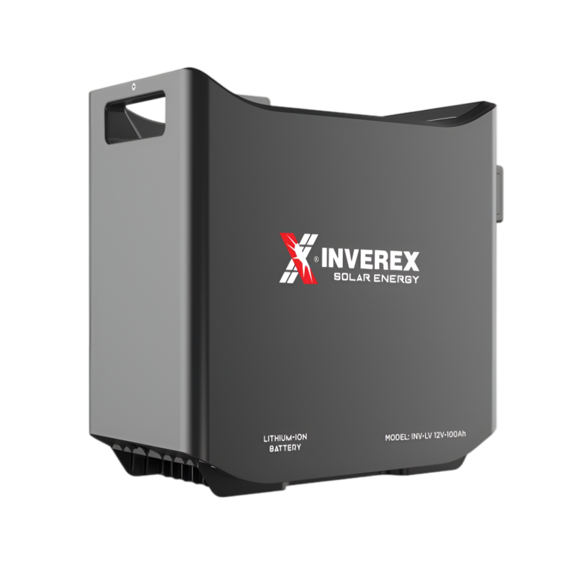 Inverex 12V 100Ah Lithium-Ion Battery | 1.28kWh LiFePO4 Solar Battery | Backup Power Solution