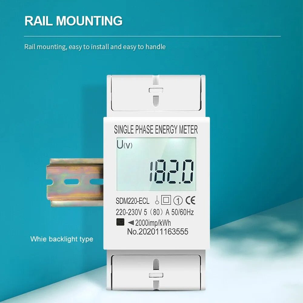 Tomzn SDM220-ECL 2P Din Rail Single Phase Digital Energy Meter - Image 2
