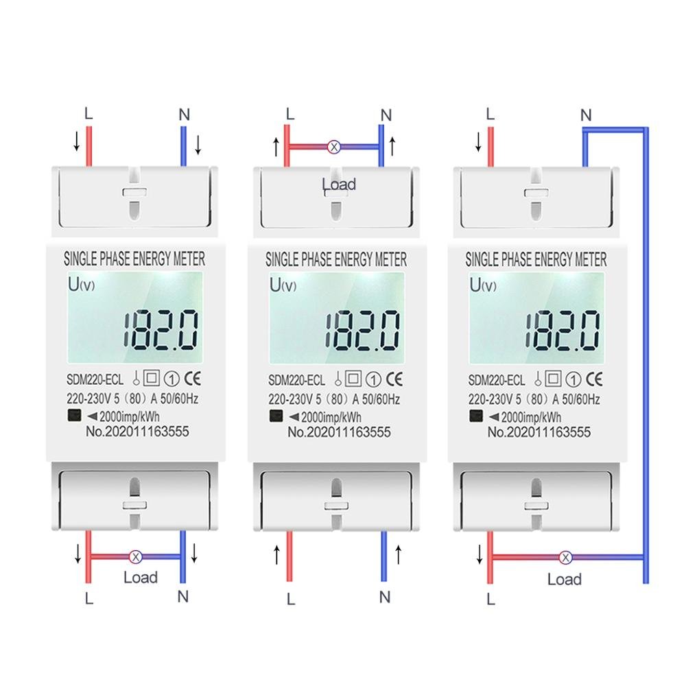 Tomzn SDM220-ECL 2P Din Rail Single Phase Digital Energy Meter - Image 4