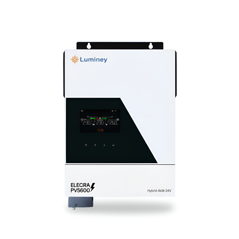 Luminey Elecra 4kW Hybrid Solar Inverter with PV5600 | 24V | Pure Sine Wave | Touch Button LCD Display
