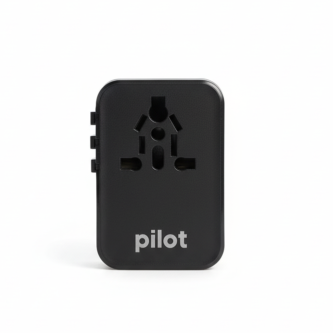 Pilot Universal Travel Adapter PD 45W – Fast Charging USB-C PD, 2500W All-in-One International Power Adapter with Safety Fuse - Image 2