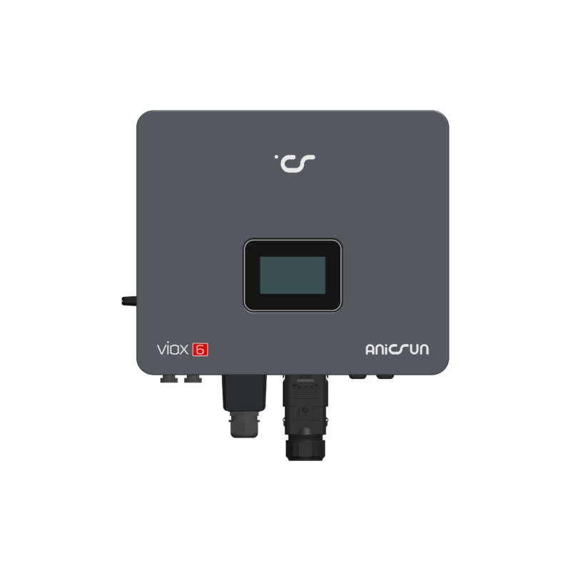 Aniscun 6kW VIOX 6 Single Phase Hybrid Inverter – IP66 Solar Inverter with 550V PV Input & Touch LCD Display
