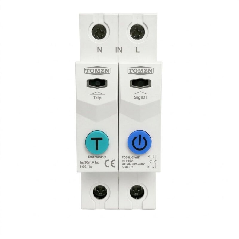 TOMZN WiFi Smart Switch Earth Leakage Protector 2P 63A | Tuya Smart Energy Meter