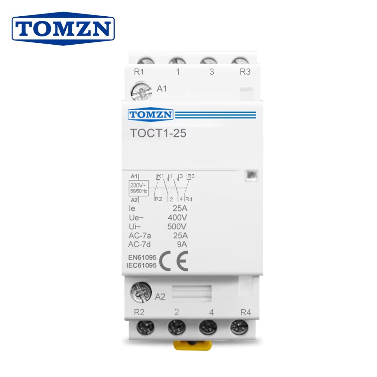 Tomzn TOCT1 2NO 2NC AC Din Rail Household Modular Contactor